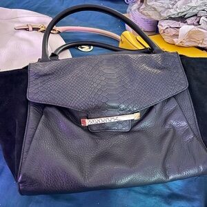 Vince Camuto Black Textured Satchel